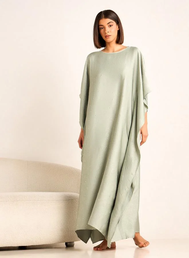 سبلاش فيڤ Maxi Kaftan Night Gown with Studded Embellishment